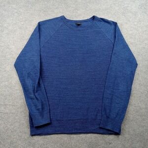 J Crew Sweater Mens Medium Blue Crewneck Knit Pullover Raglan Casual‎ Top